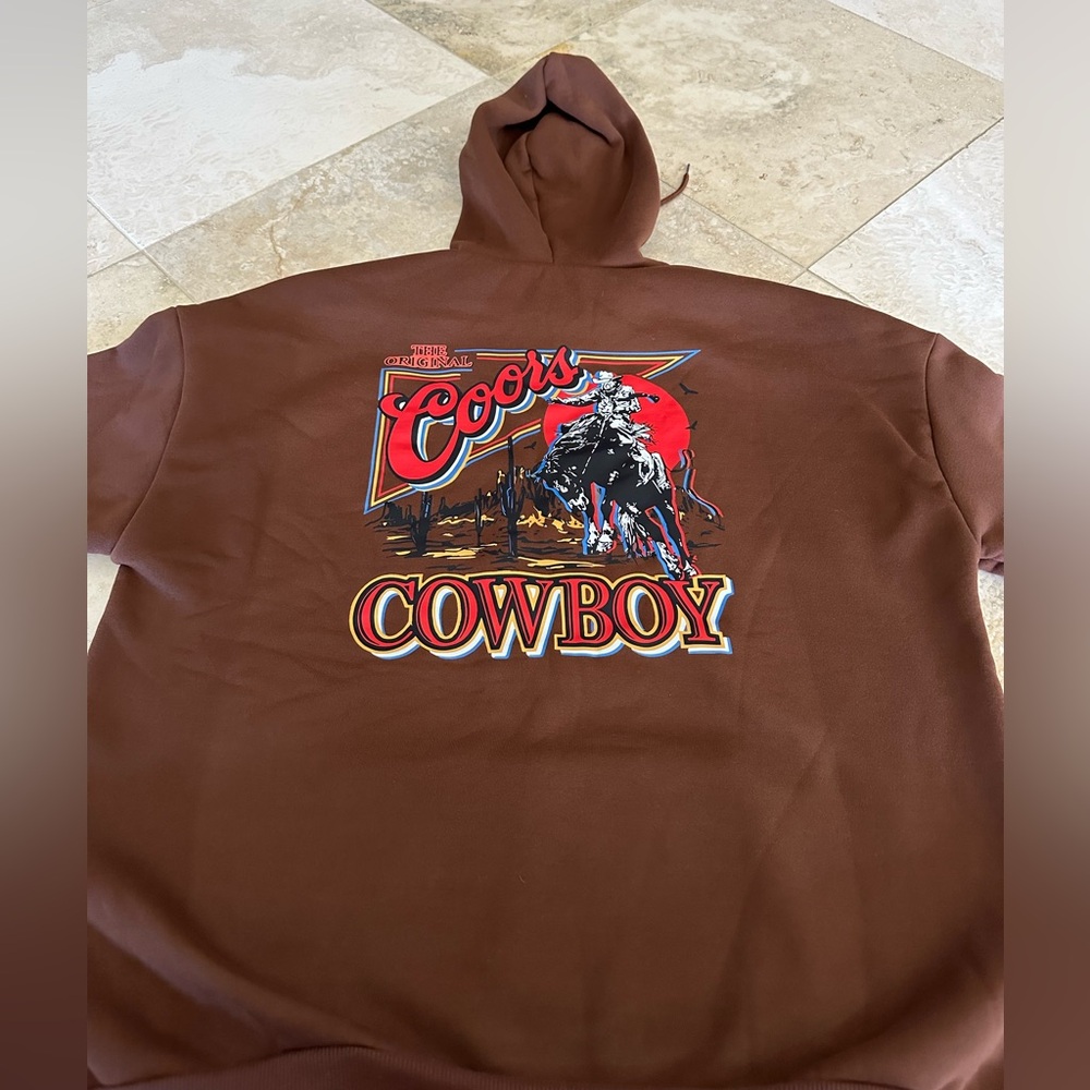Brown Coors Cowboy Hoodie